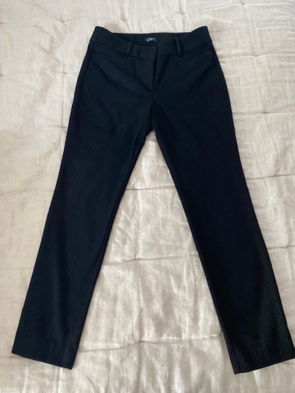 LOFT Women's Black Polka Dot Ankle Pants - Size 2